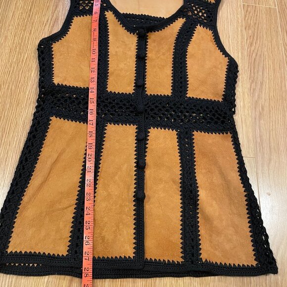 Vintage Prêt-à-Porté Paris Genuine Suede Wool Knit Vest - M - Picture 10 of 10